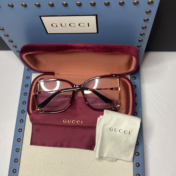 New- 🔥New GUCCI BUTTERFLY FASHION FRAMES GG0592S 003 RED/GOLD 60MM - Picture 15 of 16